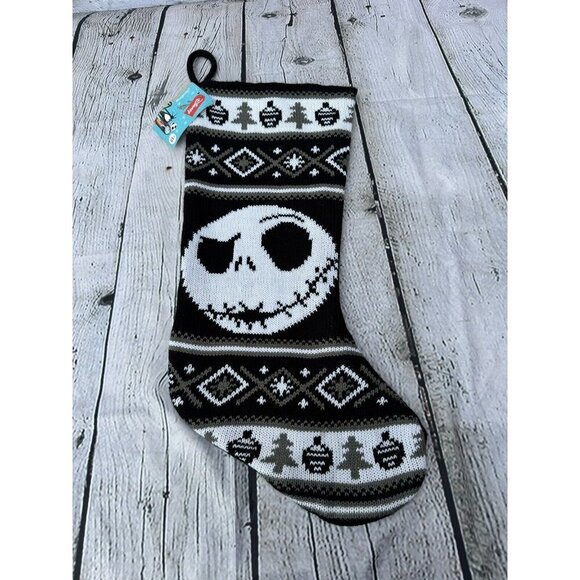 19" Disney The Nightmare Before Christmas Jack Skellington Knit Xmas Stocking - Picture 1 of 4
